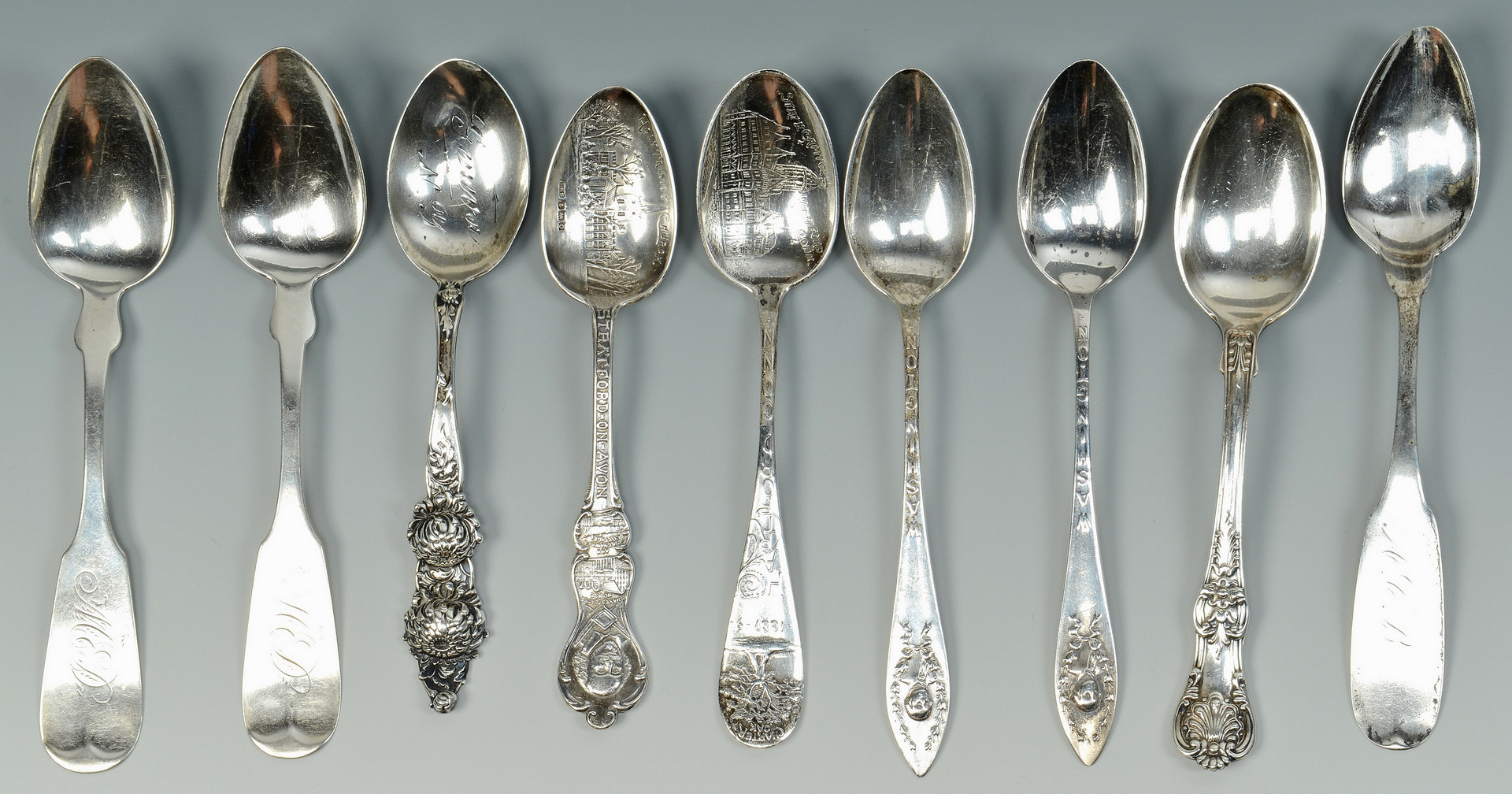 Lot 920: 18 Sterling Silver Spoons