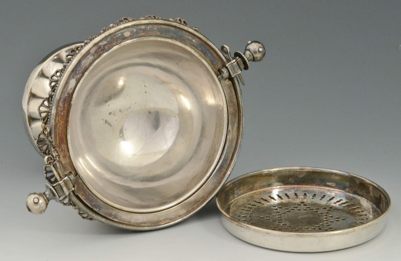 Lot 923: Biscuit Box, Bacon Server, Butter Dome