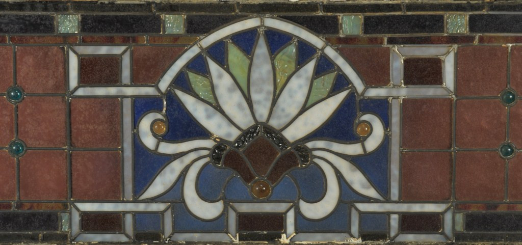Lot 929: Art Nouveau Stained Glass Transom