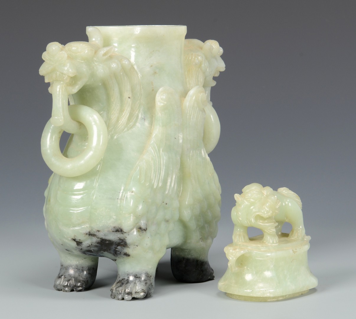Lot 10: Chinese Archaistic Carved Jade Urn
