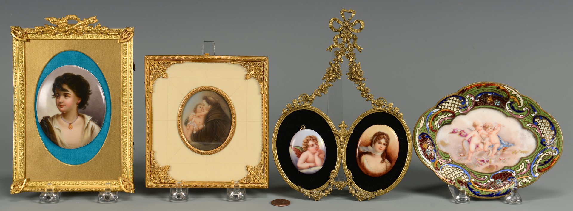 Lot 110: Five Framed Miniature Portraits