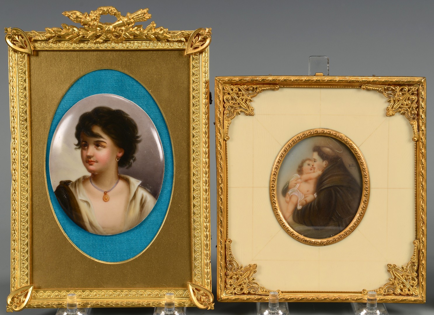 Lot 110: Five Framed Miniature Portraits