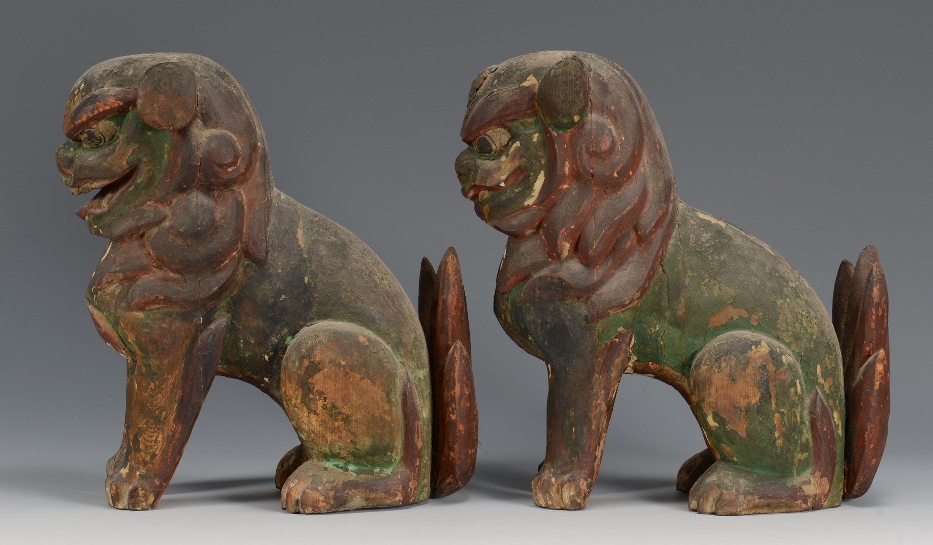 Lot 11: Carved Quan Yin and Foo Dogs
