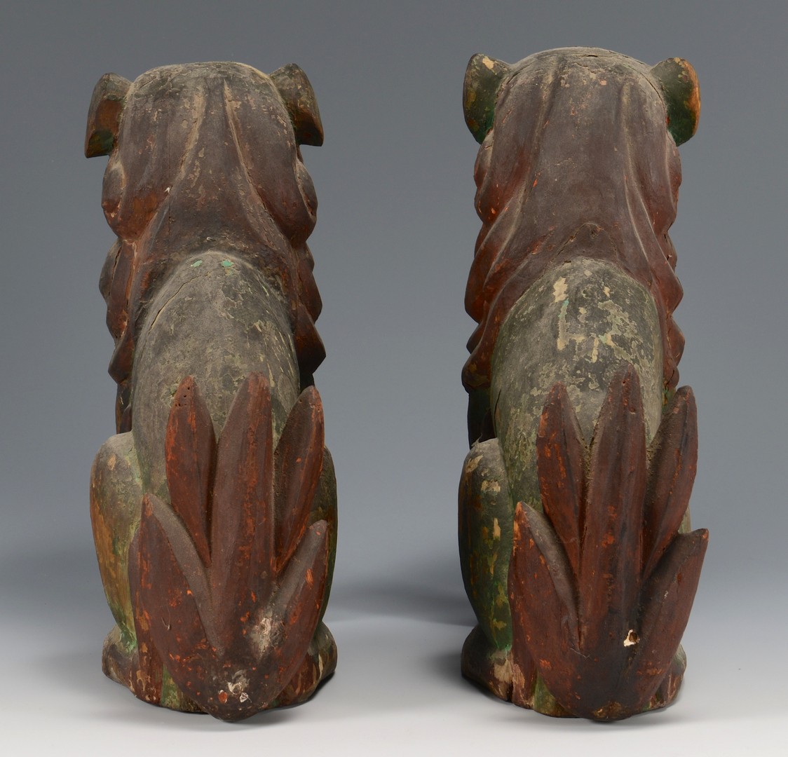 Lot 11: Carved Quan Yin and Foo Dogs
