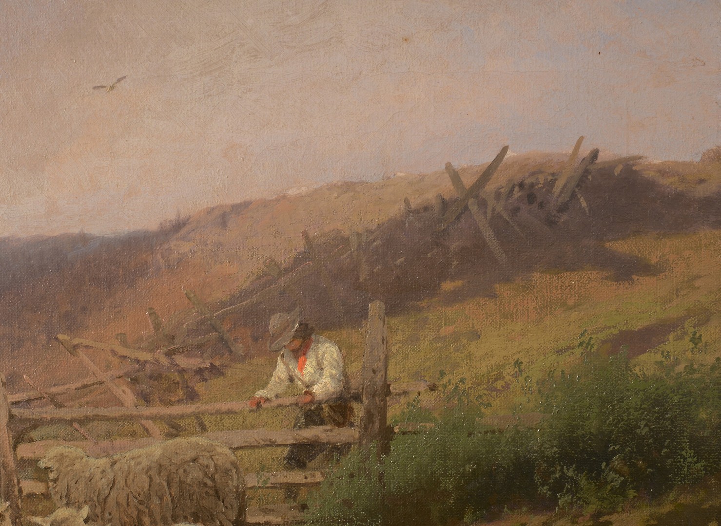 Lot 121: Hermann Herzog oil landscape with sheep