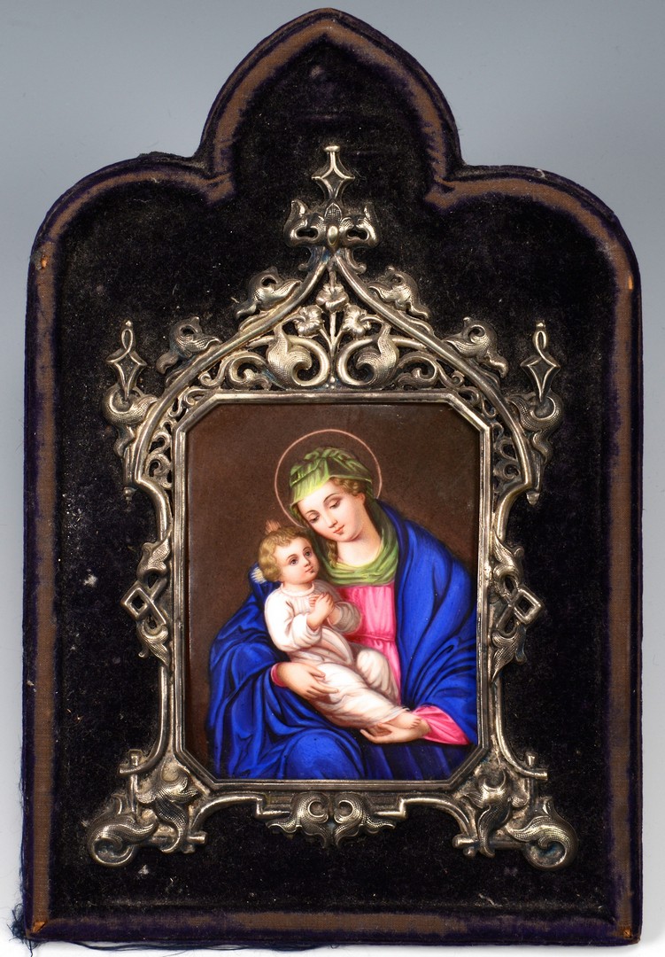 Lot 142: Religious Painted Framed Plaque