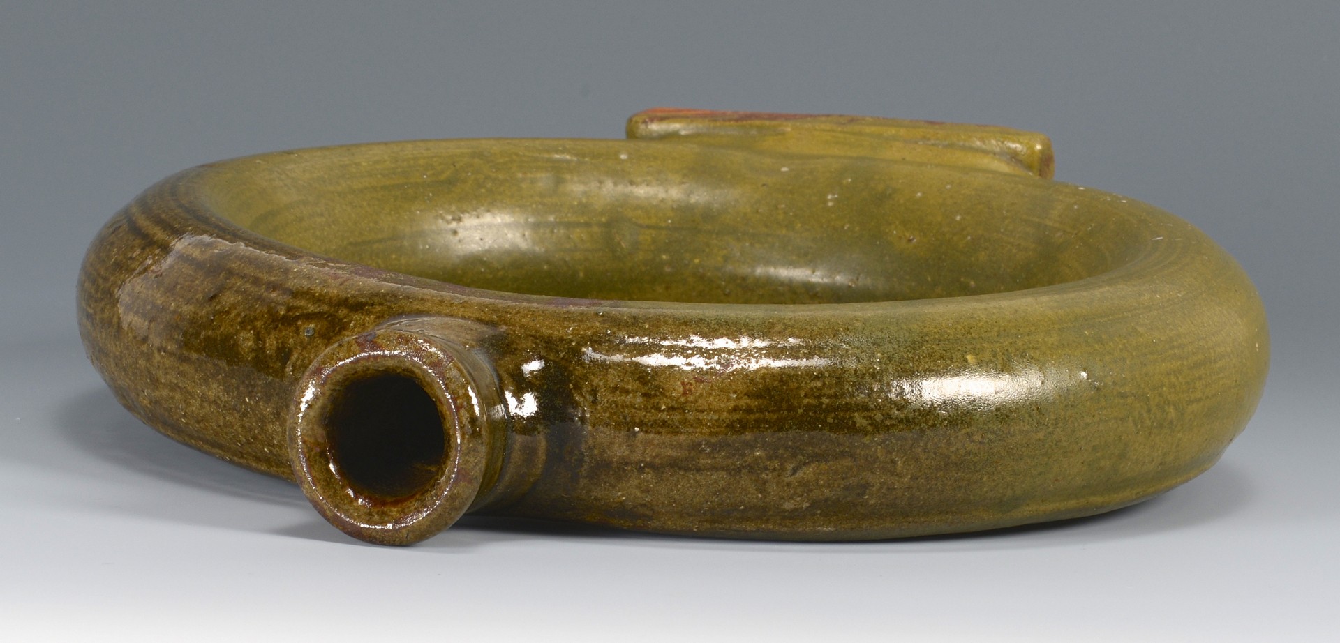 Lot 148: Alabama Stoneware Ring Bottle with Footed Base
