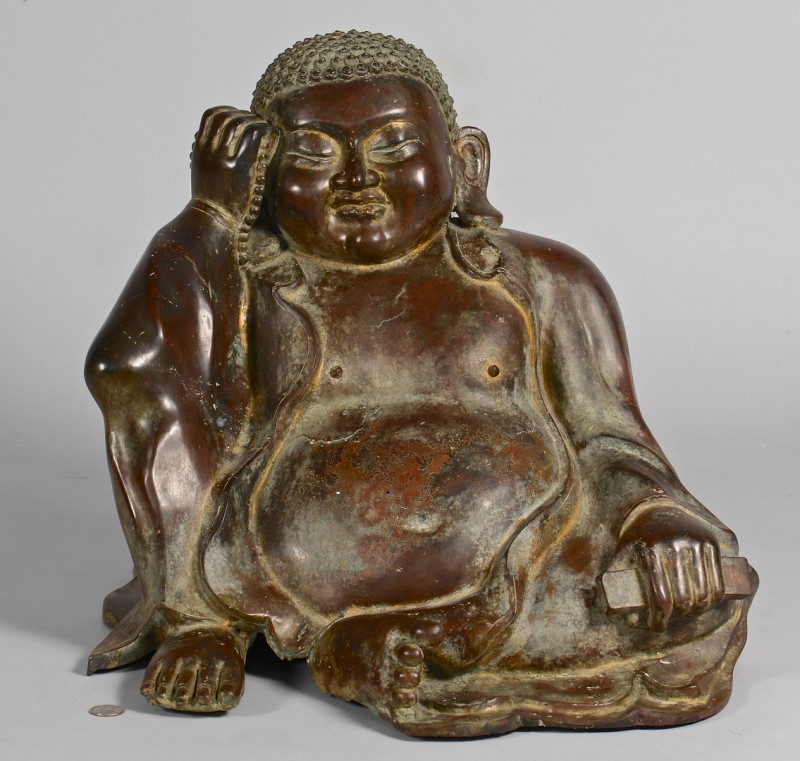 Lot 14: Large Asian Bronze Buddha Figure