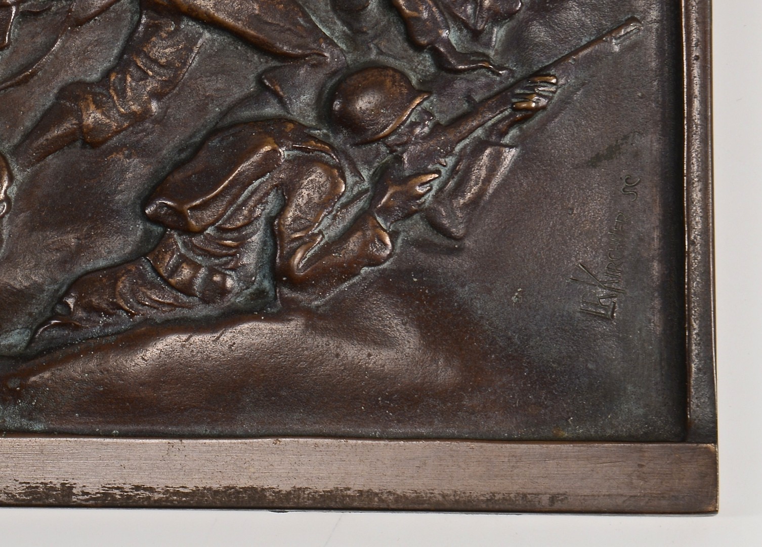 Lot 189: 3 Bronze Plaques, WWII Scenes inc. D-Day