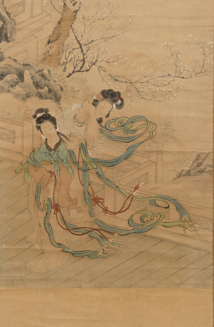 Lot 18: Chinese Scroll depicting 2 beauties
