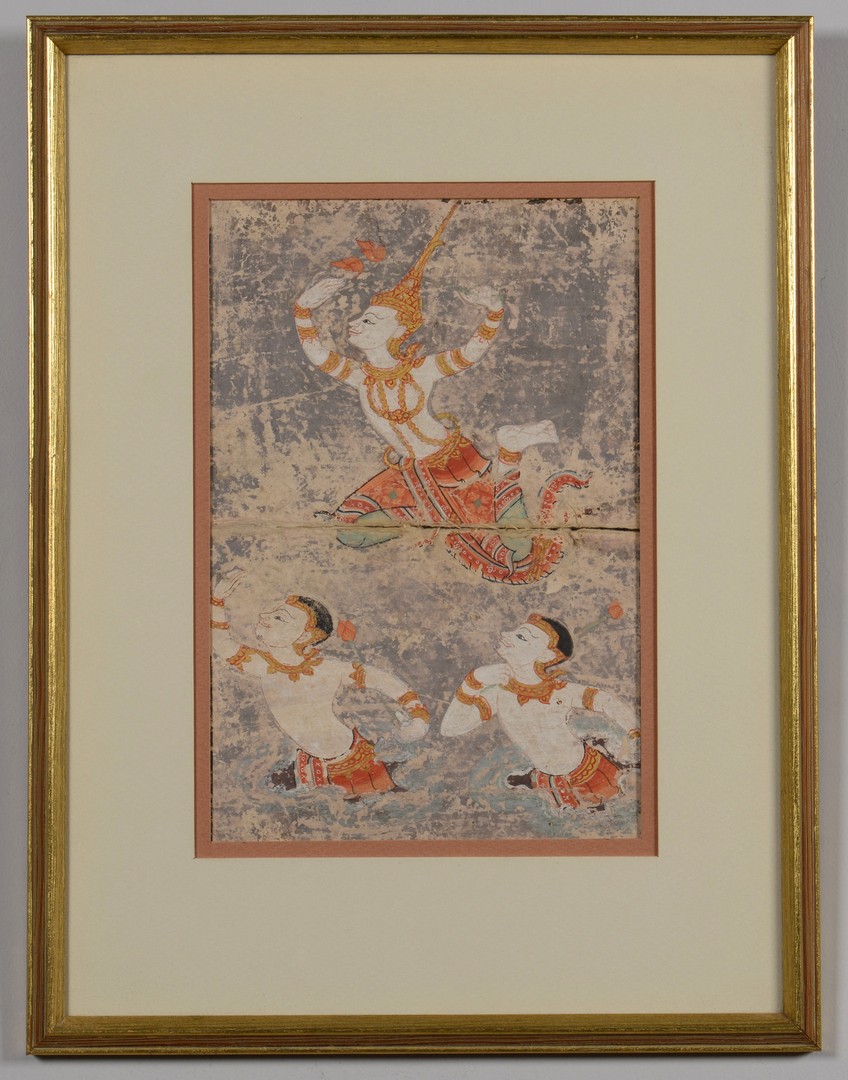 Lot 19: 3 Framed Tibetan Thangkas