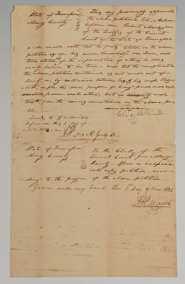 Lot 200: 2 James K. Polk documents