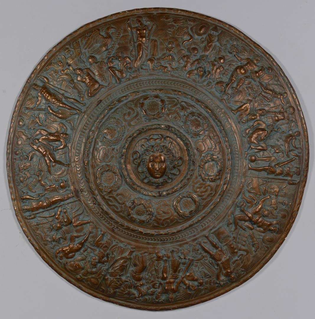 Lot 209: Bronzed Plaster Shield, Sigman