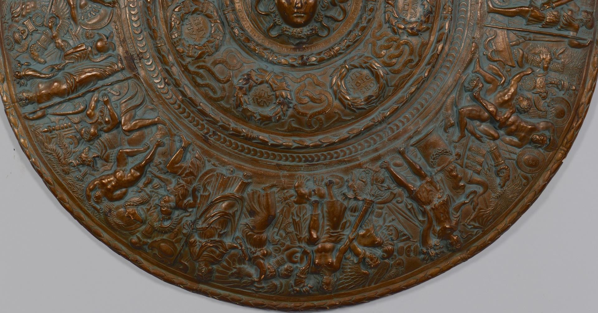 Lot 209: Bronzed Plaster Shield, Sigman