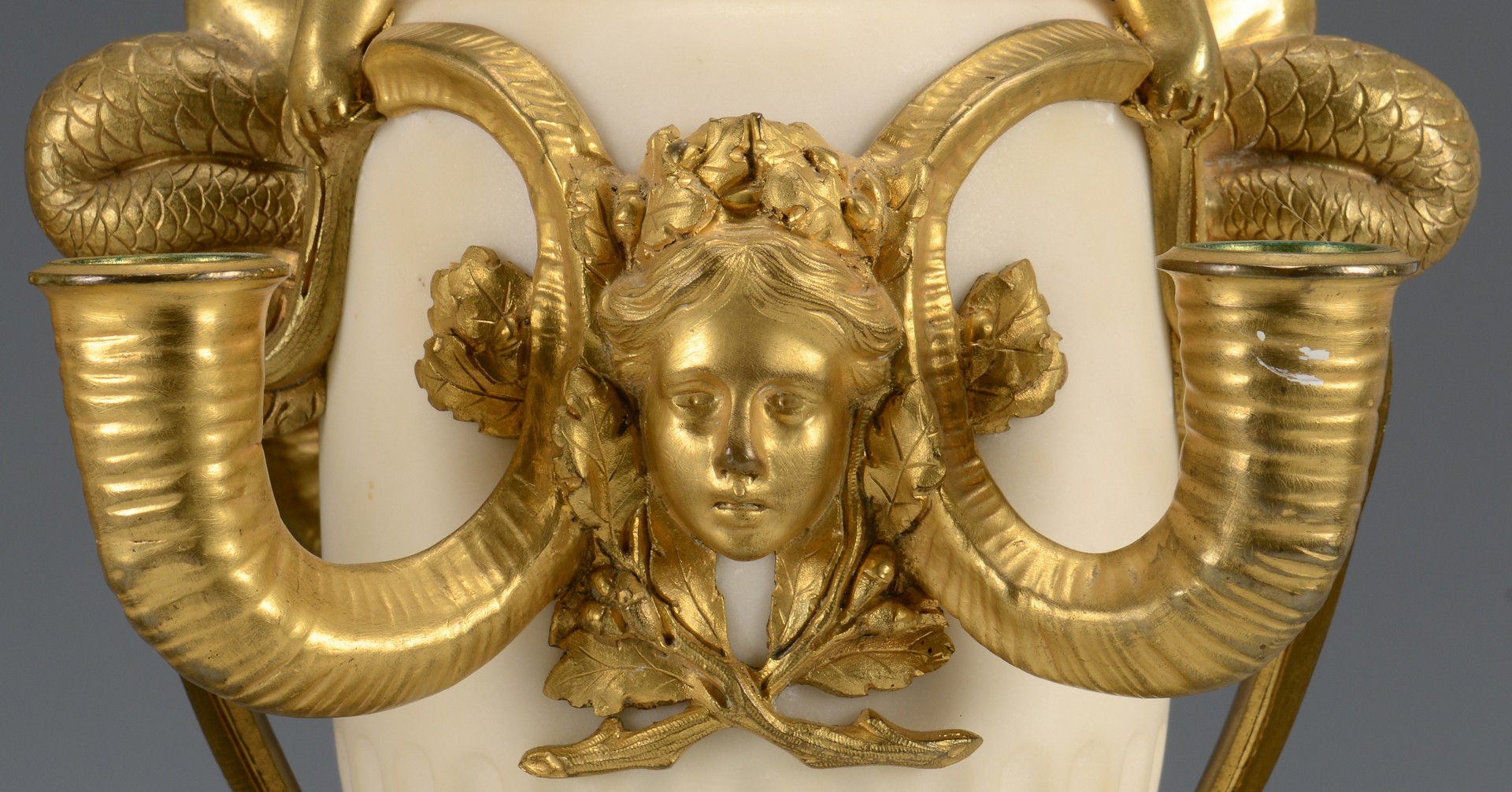 Lot 214: French Marble Urns, Ormolu Mounts