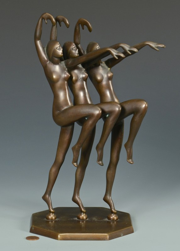 Lot 222: French Art Deco Bronze,  Henri Lautier