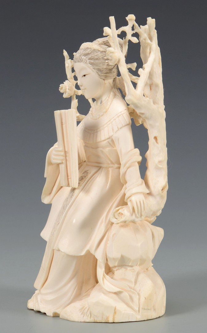Lot 23: Chinese Carved Figure, Lady w/ Scroll