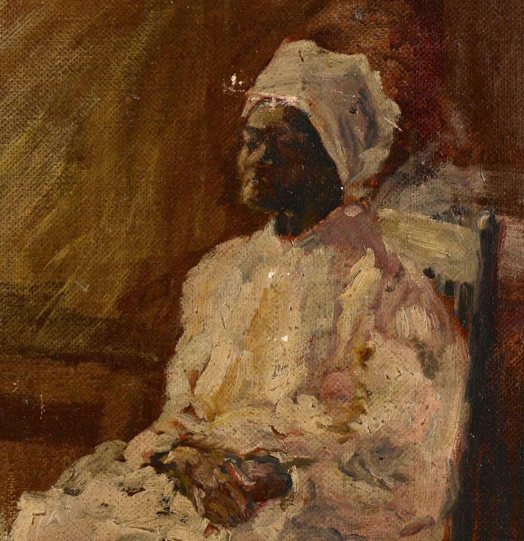 Lot 241: Southern School o/c, African American portrait
