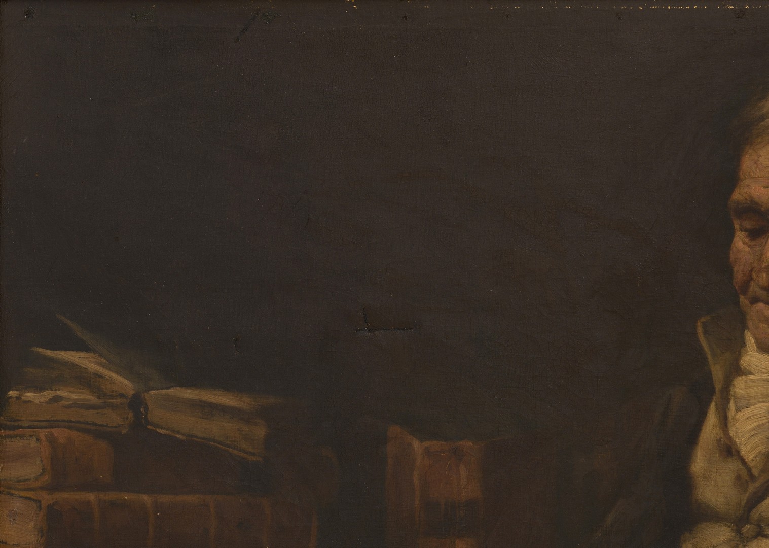 Lot 243: Interior Scene of Gentleman in Library Oil
