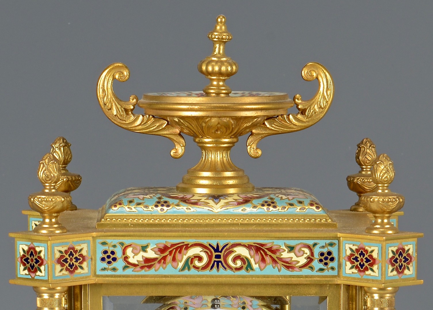 Lot 260: French Gilt and Enameled Clock