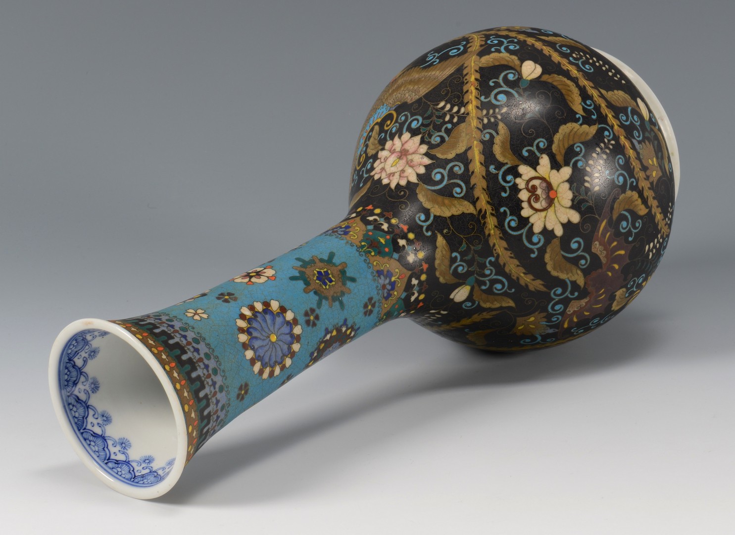 Lot 26: Chinese Porcelain Vase w/ Inlaid Enamel