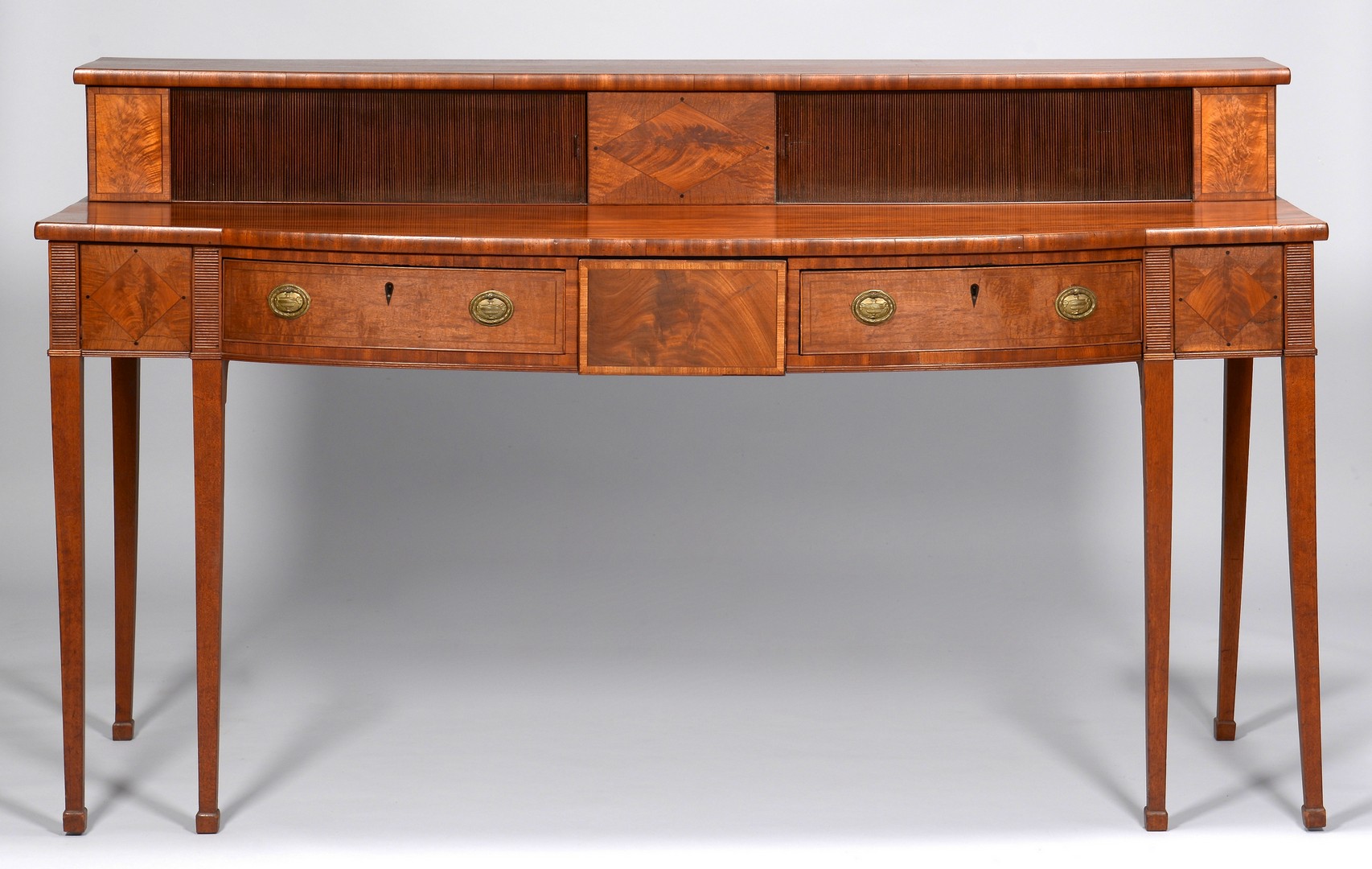 Lot 276: English Inlaid Sideboard with Tambour doors