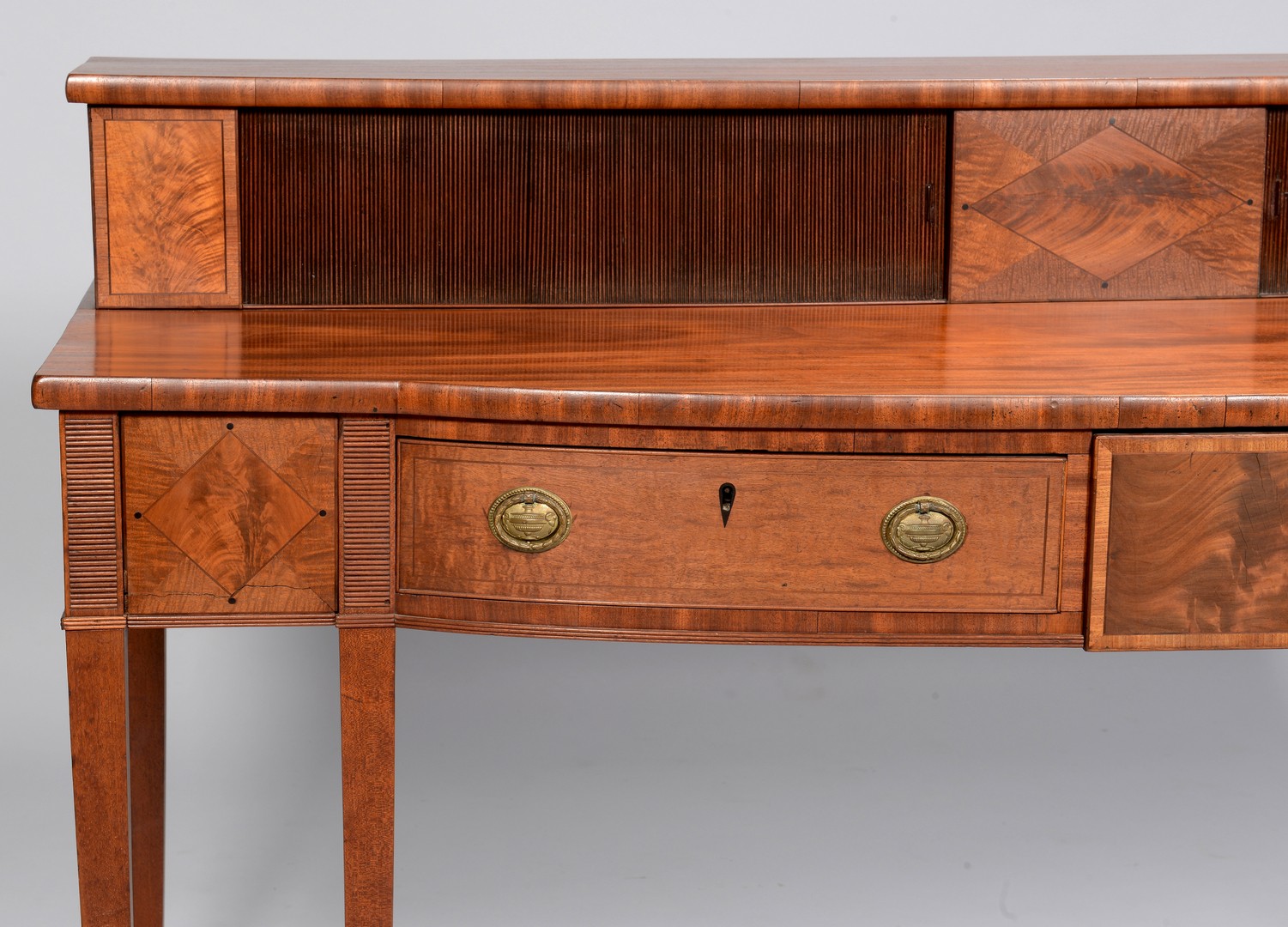 Lot 276: English Inlaid Sideboard with Tambour doors