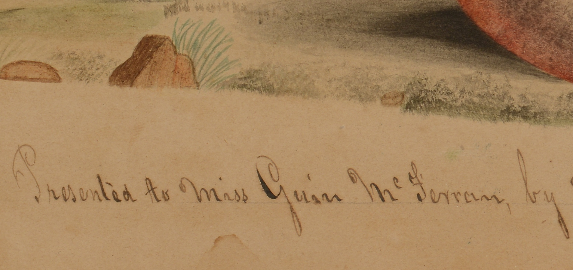 Lot 296: Watercolor Theorem dated 1867, poss. Southern