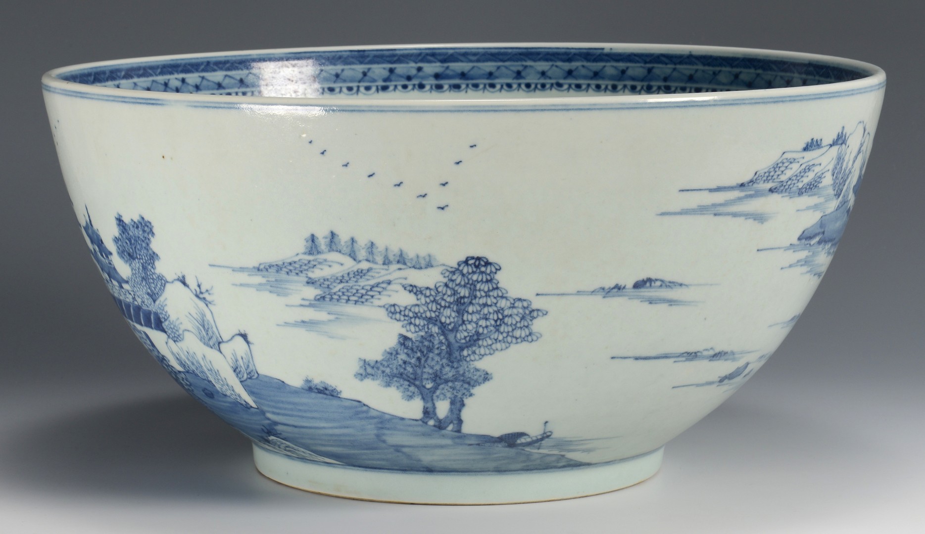 Lot 30: Large Chinese Export Porcelain Punch Bowl