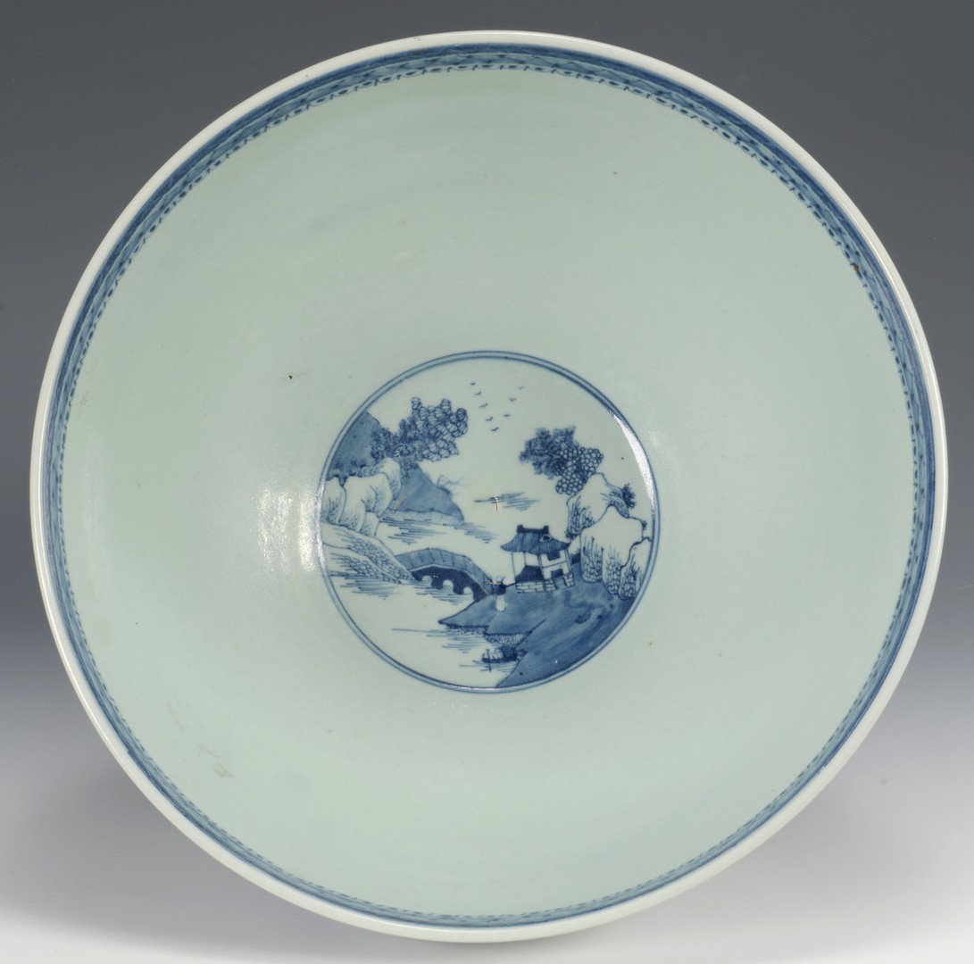 Lot 30: Large Chinese Export Porcelain Punch Bowl