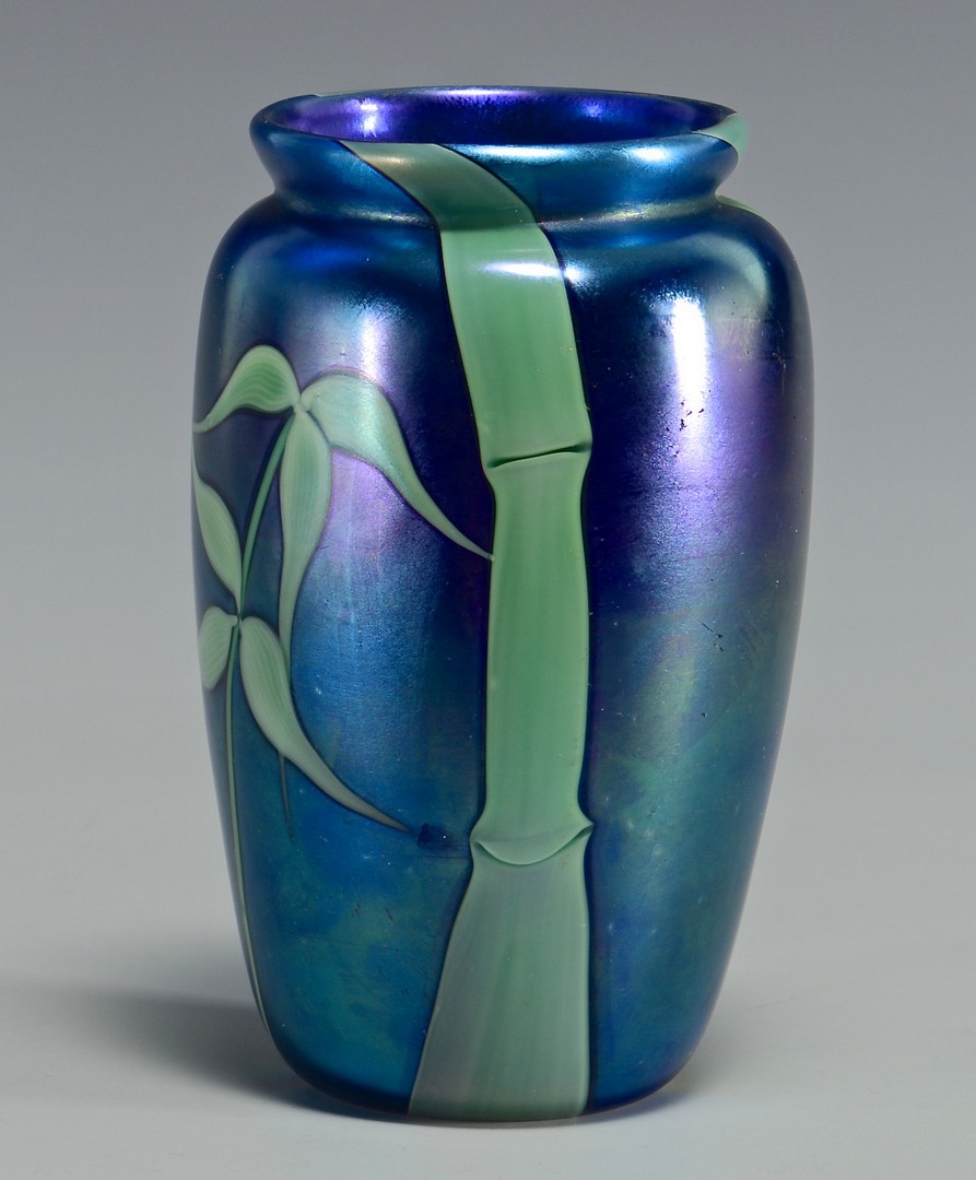 Lot 327: Orient & Flume Art Glass Vase, signed Sillars
