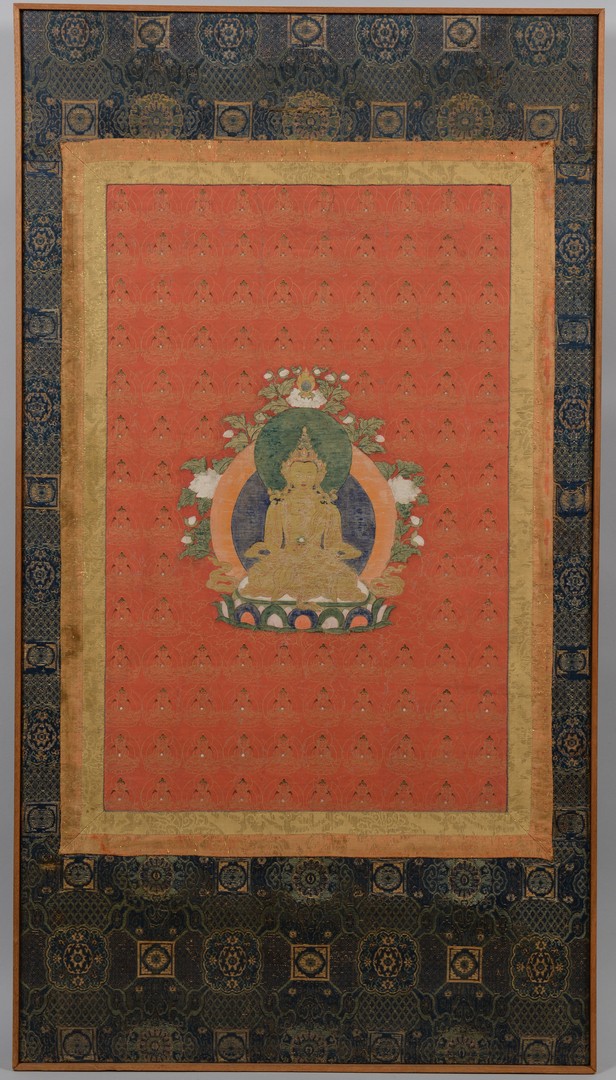 Lot 34: Framed Tibetan Thousand Buddha Thangka