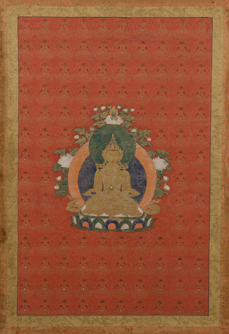 Lot 34: Framed Tibetan Thousand Buddha Thangka