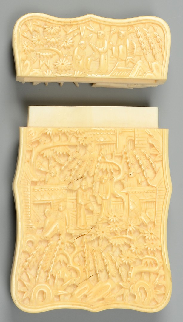 Lot 363: 5 Asian themed items, incl Ivory Case