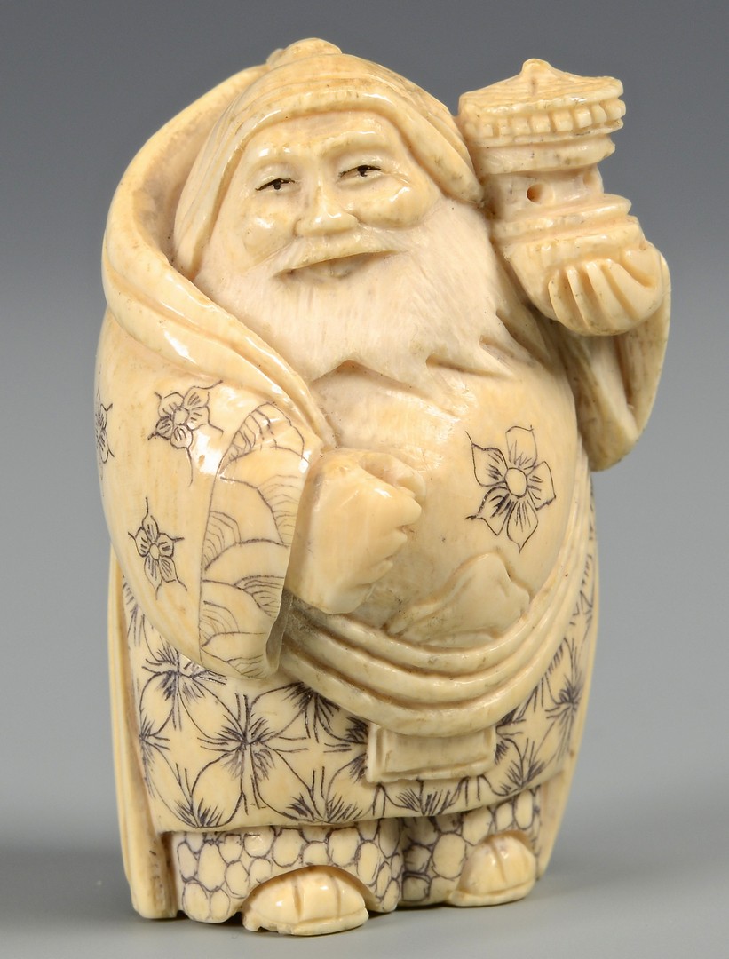 Lot 373: 7 Ivory Immortals & Lacquer Fruit