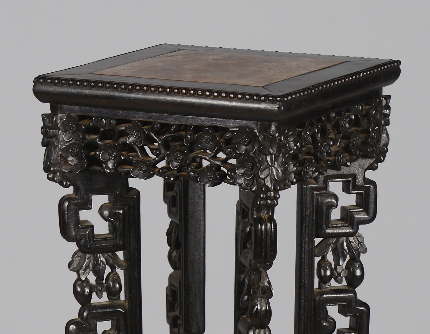 Lot 376: Square Carved Chinese Pedestal