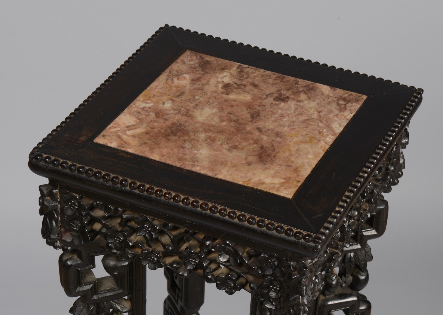 Lot 376: Square Carved Chinese Pedestal