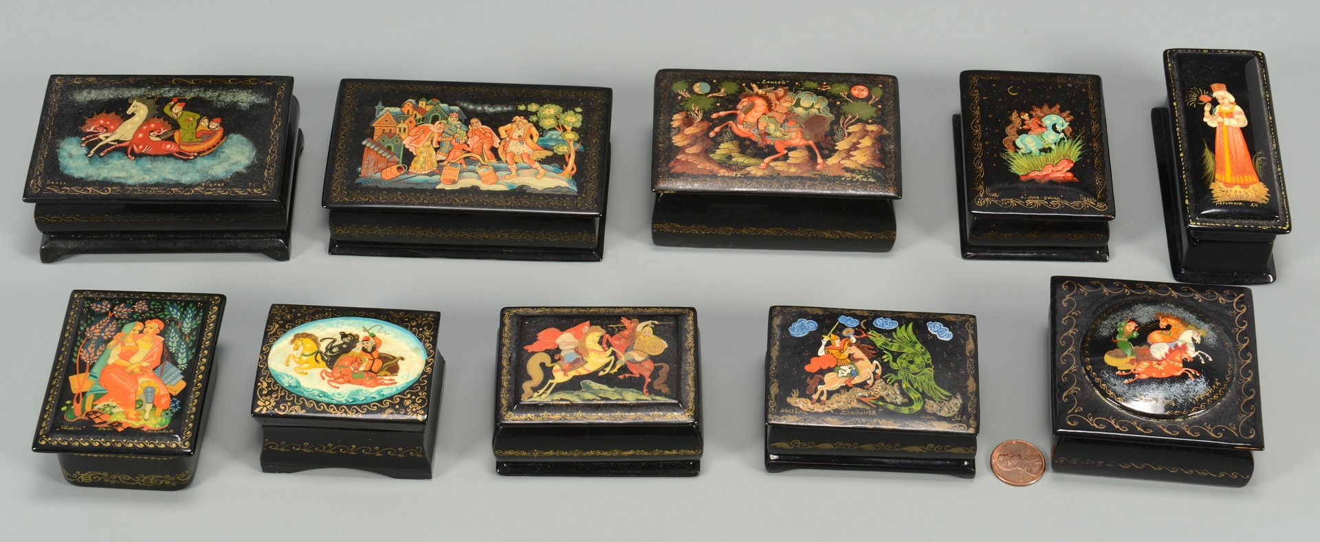 Lot 383: 23 Russian Lacquer Boxes