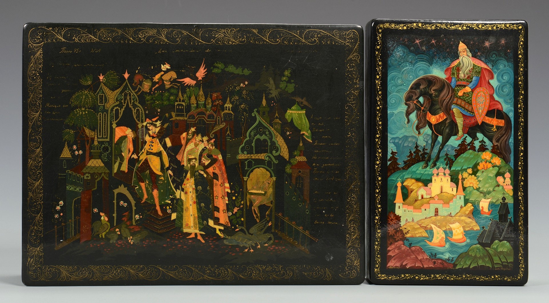 Lot 384: 4 Russian Lacquer Boxes
