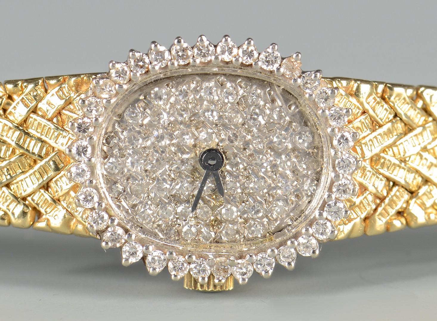 Lot 387: 14k yg Lady's Diamond Wristwatch