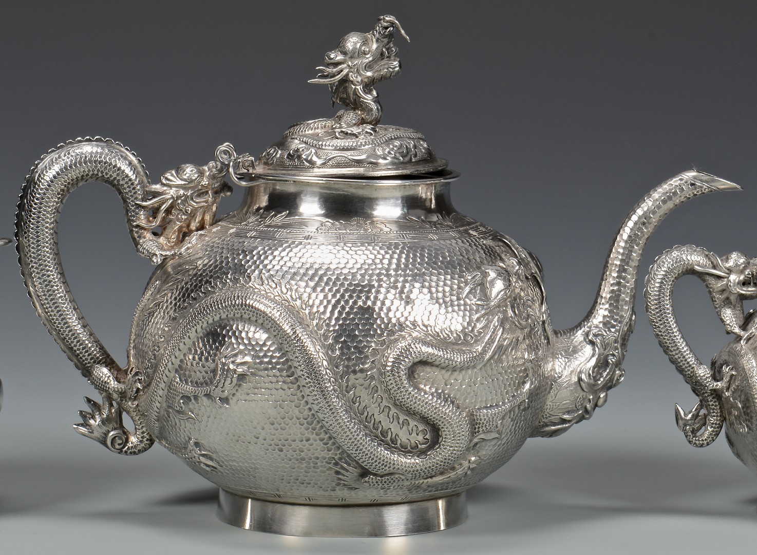 Lot 3: Chinese Export Silver Tea Set, 10 pcs