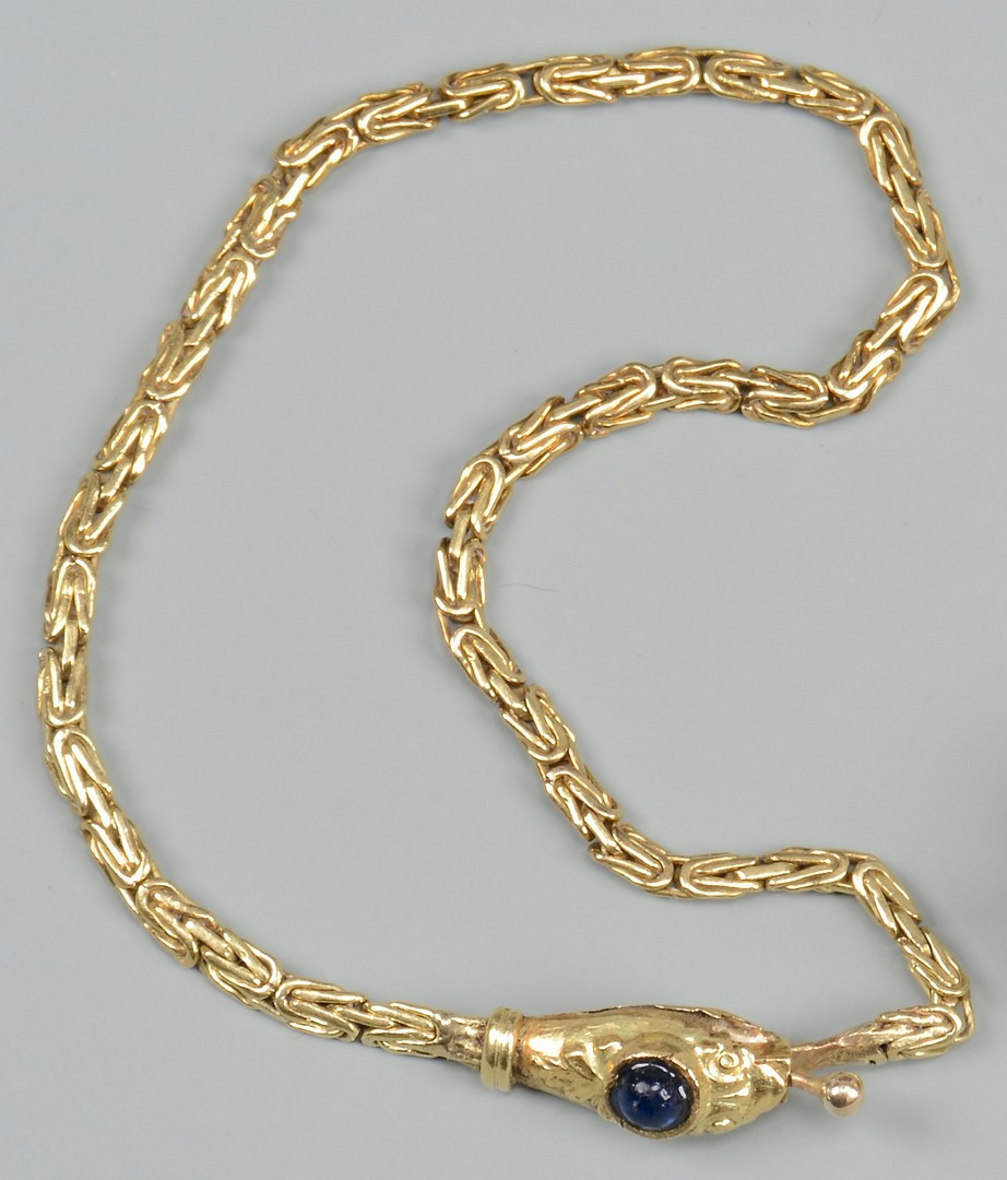 Lot 400: 2 Egyptian Style Jewelry Items, 14k