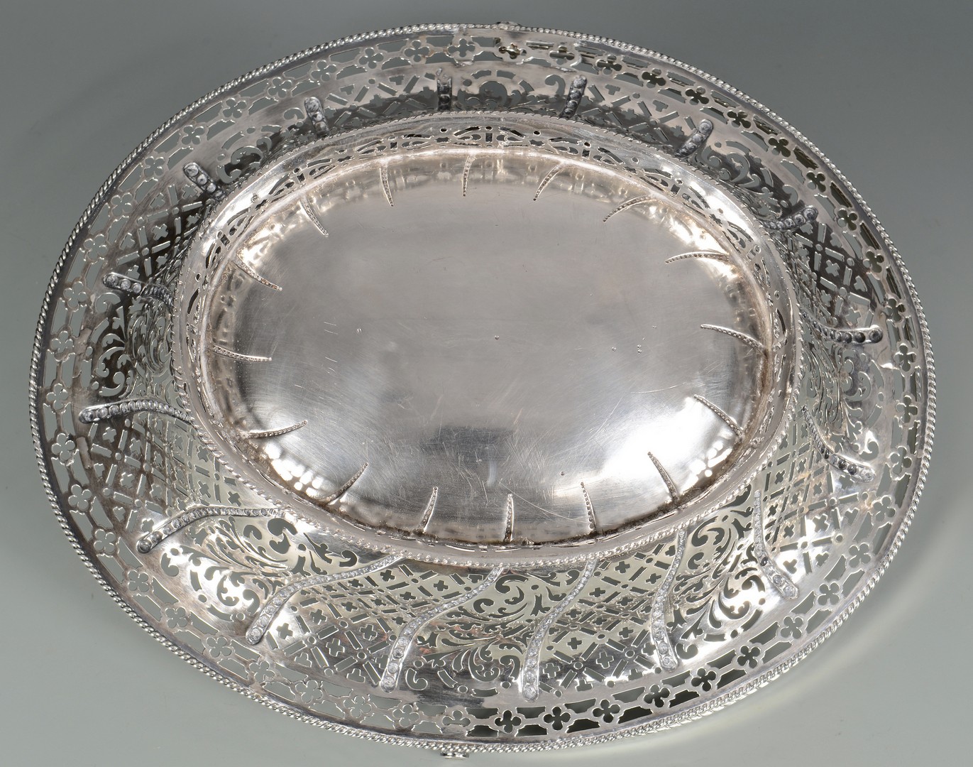 Lot 407: English Silver Basket & French Cup