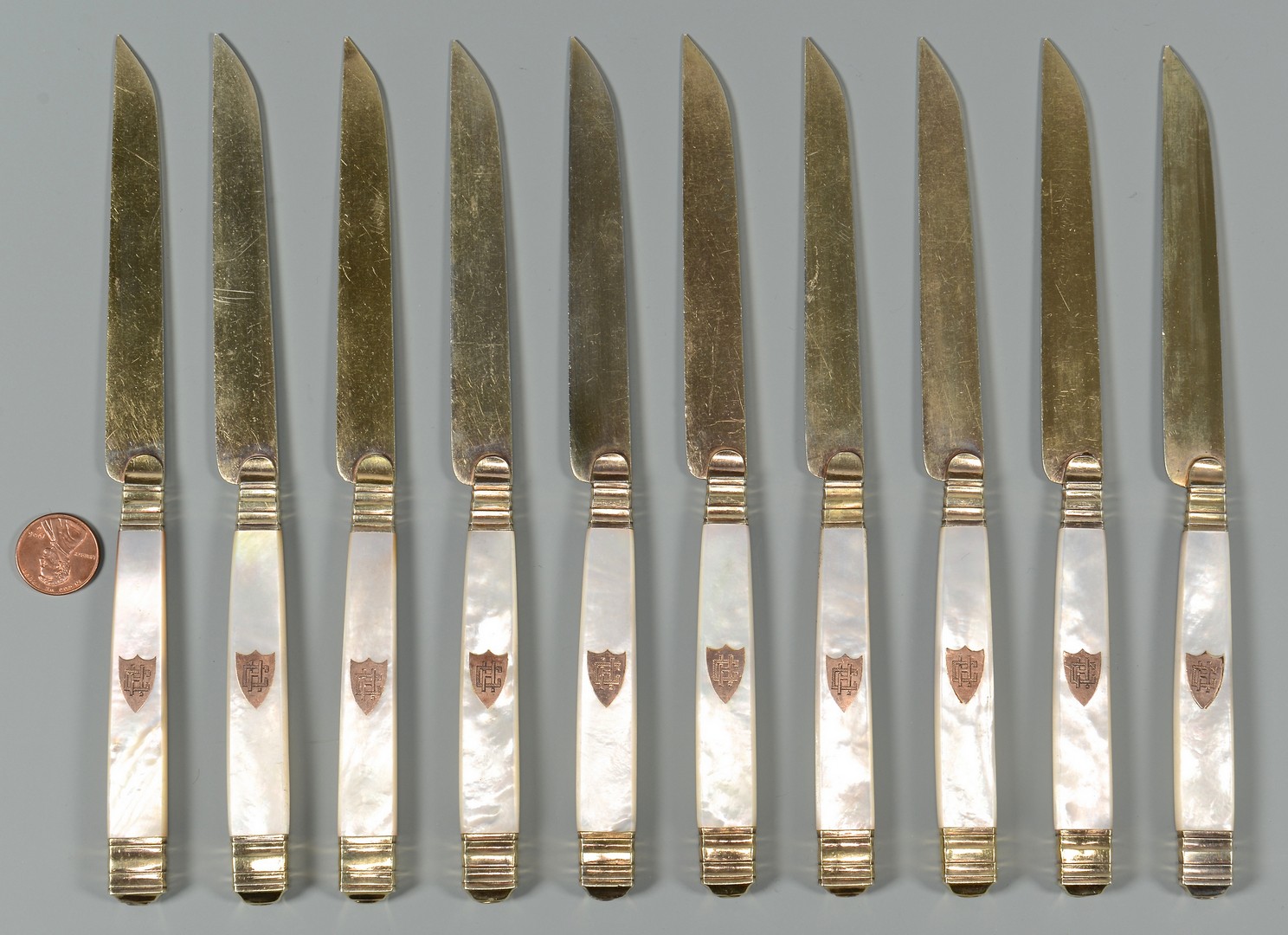 Lot 415: 10 French Silver-Gilt Knives ex-Cordell Hull