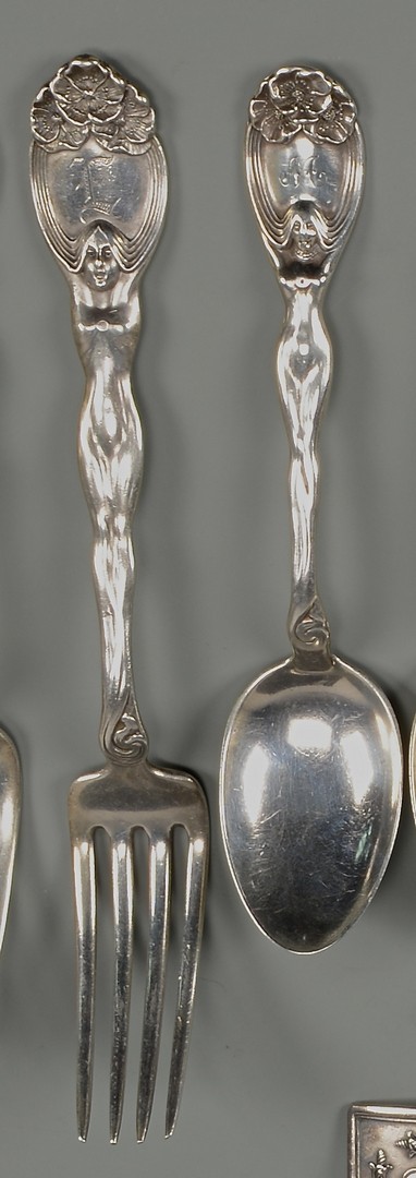 Lot 442: Art Nouveau Sterling Silver, incl Unger