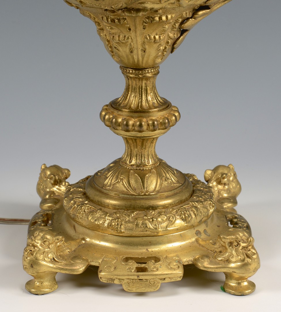 Lot 448: Bronze Genie lamp and mounted vase