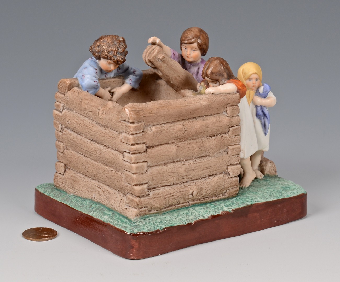 Lot 453: Imperial Porcelain, Russian Gardner "Children at the Well"