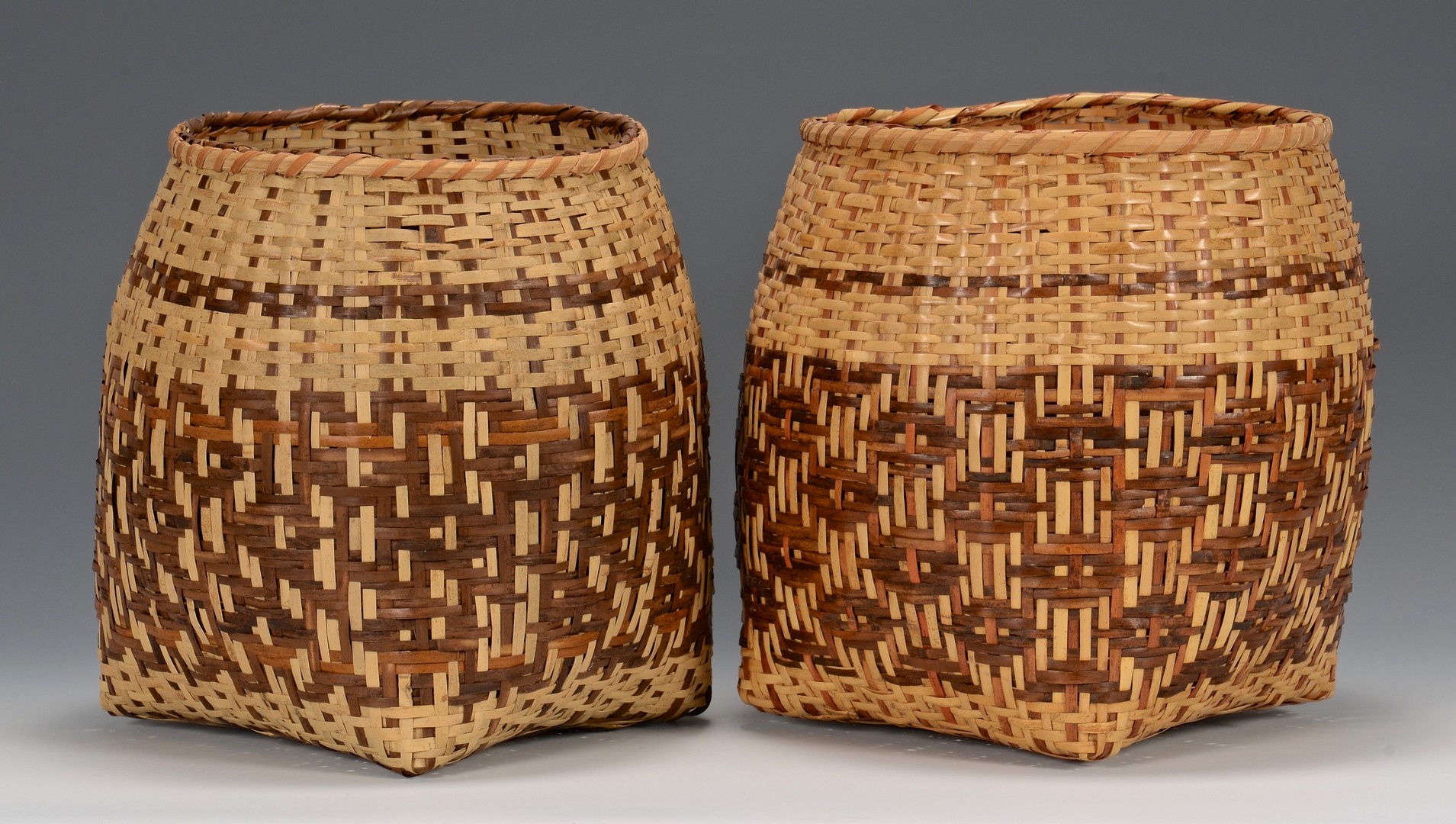 Lot 520: 3 Cherokee River Cane Baskets