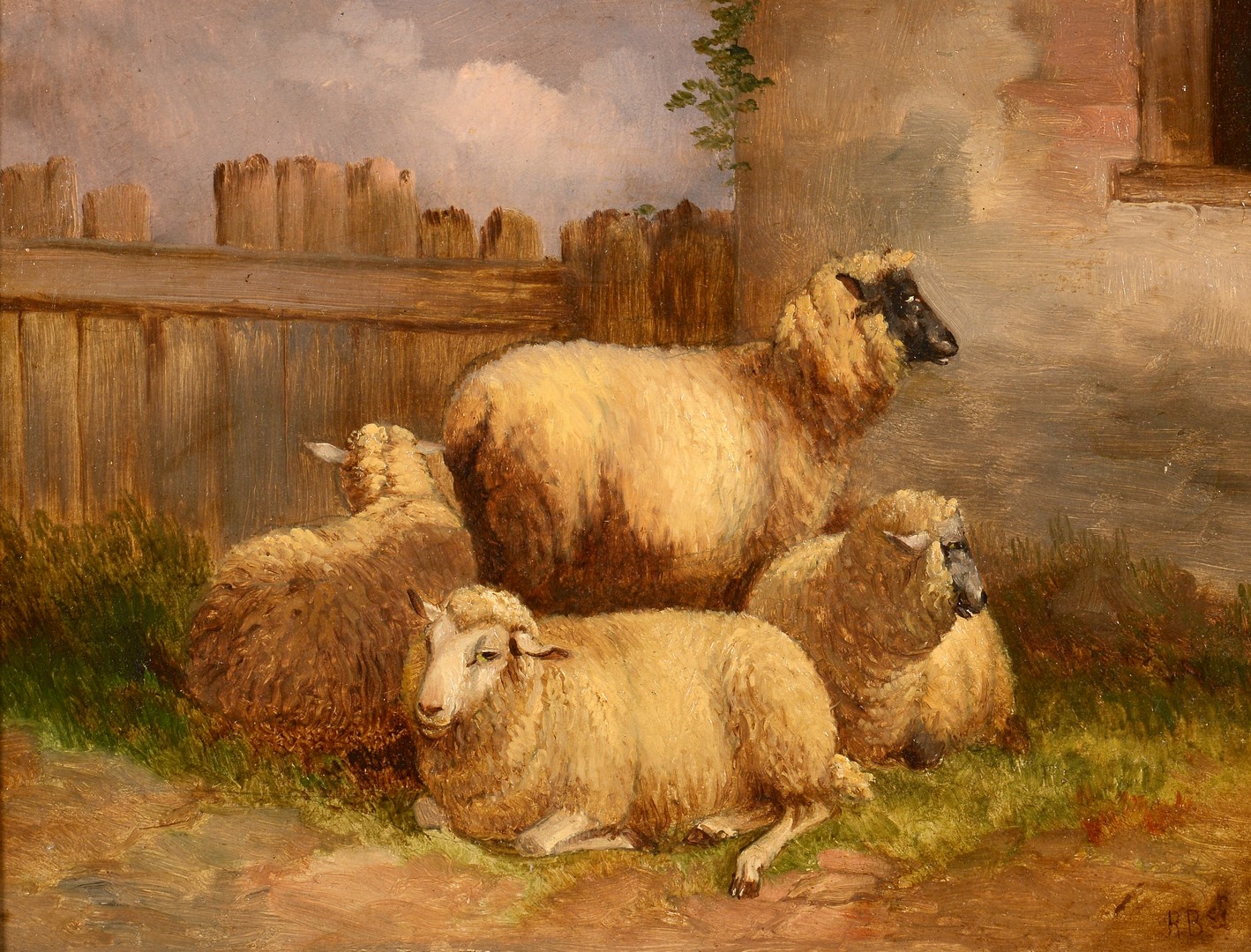 Lot 533: 2 Landscapes incl. Pastoral w/ Sheep