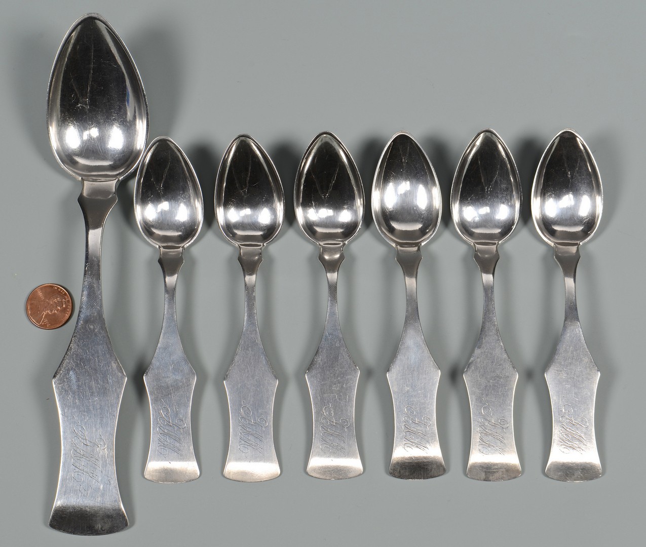 Lot 53: 7 Spears KY Coin Silver Spoons